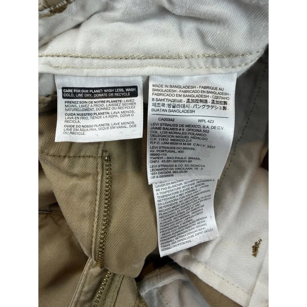 Levi's XX Chino Pants Mens 33x30‎ Khaki Tan Slim Straight Flat Front Casual